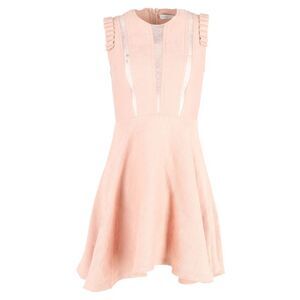 Sandro Enrika Lace-Insert Mini Dress In Pink Viscose